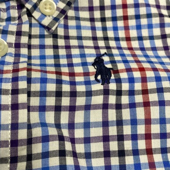 Ralph Lauren Plaid Long Sleeve Button Down Shirt Size 9 Month - Picture 3 of 5